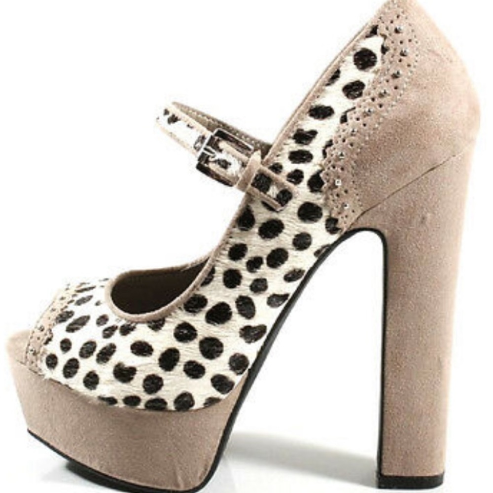 Bebe y2k animal print platform heels